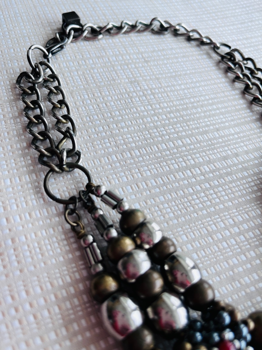 Vintage Anthropologie Pam Hiran Bold Statement Necklace Boho Etruscan Revival - Picture 8 of 15